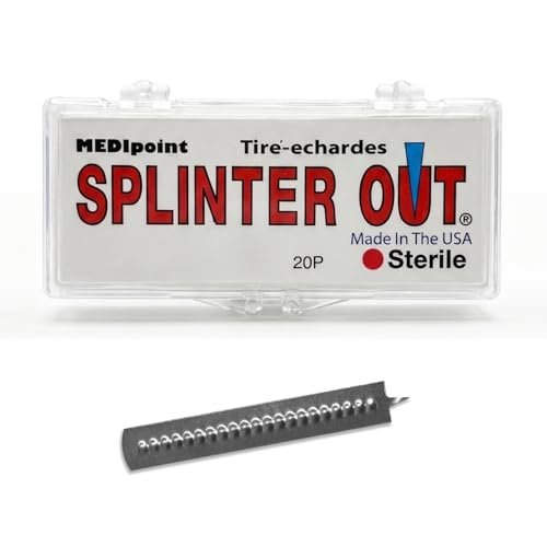 Medipoint Splitter Entferner – 20 Stück, Splitterpinzette aus Kunststoff, Silber