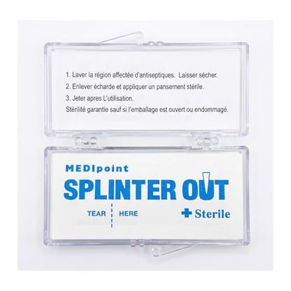 Medipoint Splitter Entferner – 20 Stück, Splitterpinzette aus Kunststoff, Silber