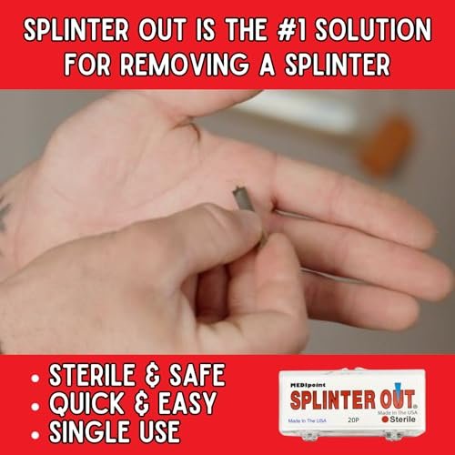Medipoint Splitter Entferner – 20 Stück, Splitterpinzette aus Kunststoff, Silber