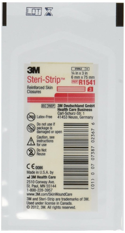 3M Steri Strip Hautverschlussstreifen 1/4'' x 3'' - 10 Packungen mit je 3 Stück