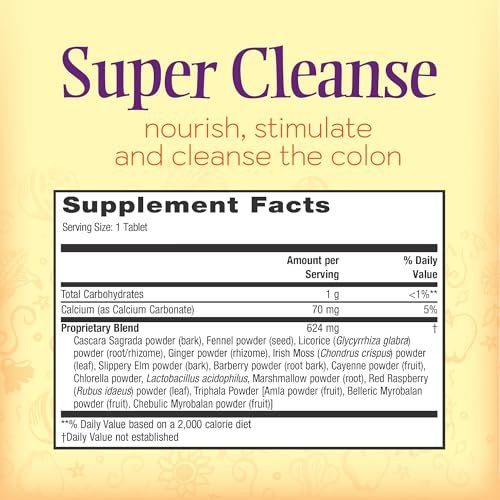 Nature’s Secret Super Cleanse – Extra Stärke Darmreinigung mit 14 Kräutern & Probiotika – Unterstützt Darmgesundheit, Entgiftung & Verdauung – Sanfte Ausscheidungsformel – 100 Tabletten (1 Packung)