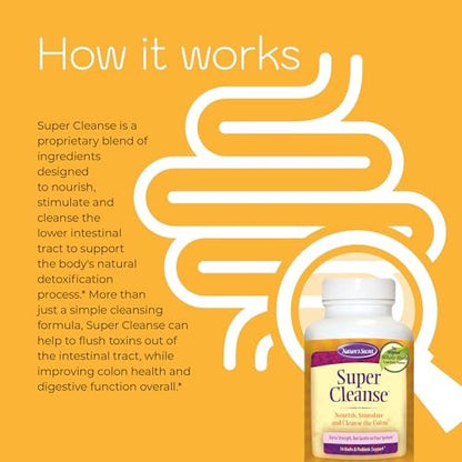 Nature’s Secret Super Cleanse – Extra Stärke Darmreinigung mit 14 Kräutern & Probiotika – Unterstützt Darmgesundheit, Entgiftung & Verdauung – Sanfte Ausscheidungsformel – 100 Tabletten (1 Packung)