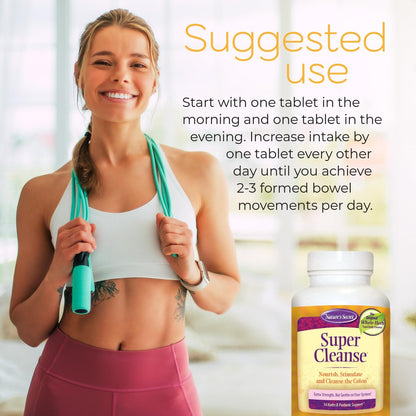 Nature’s Secret Super Cleanse – Extra Stärke Darmreinigung mit 14 Kräutern & Probiotika – Unterstützt Darmgesundheit, Entgiftung & Verdauung – Sanfte Ausscheidungsformel – 100 Tabletten (1 Packung)