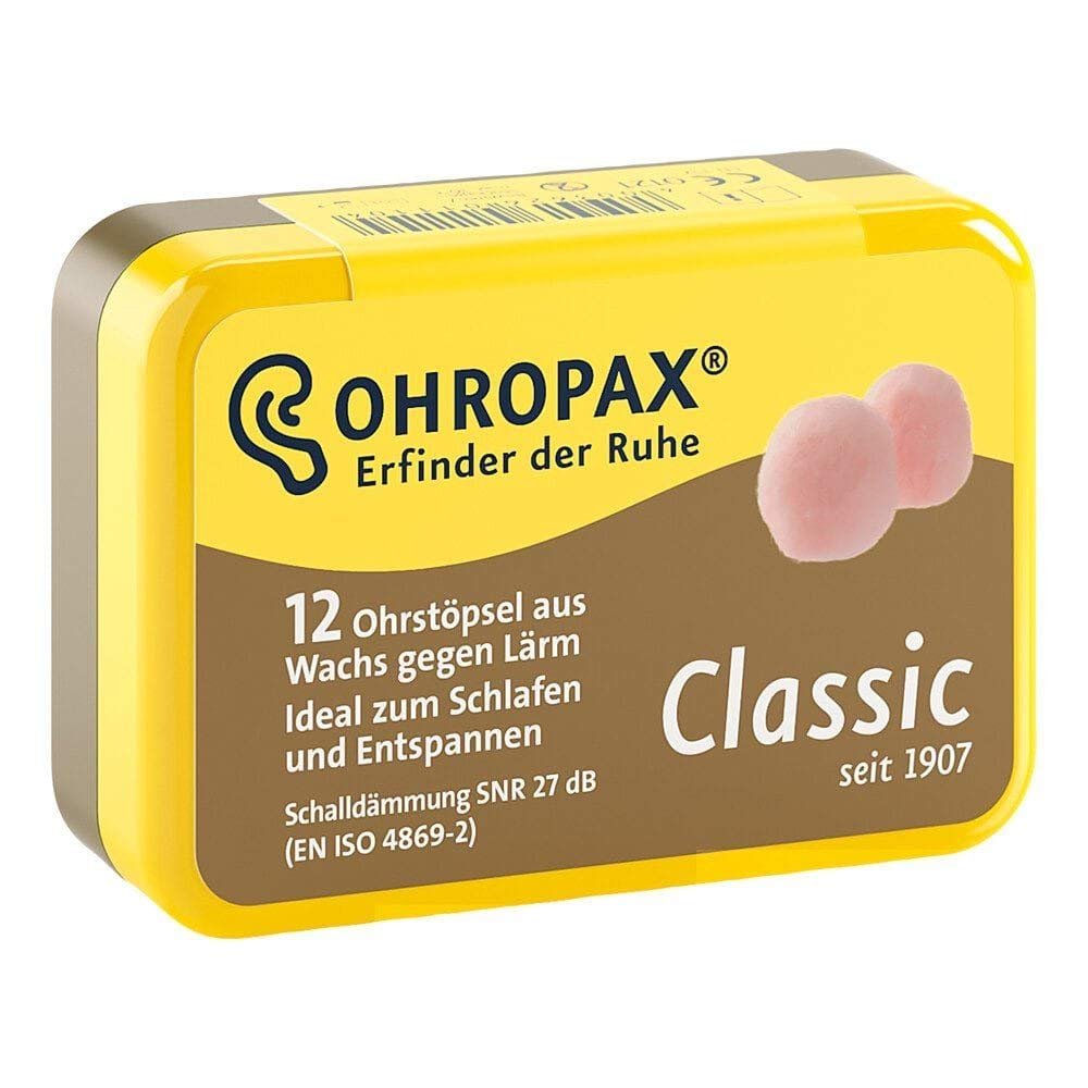 OHROPAX Ohropax Wachs-Ohrstöpsel, 12 Stück – Nude, Baumwolle