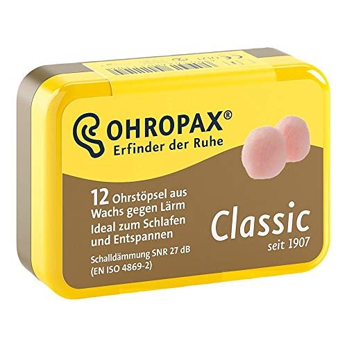 OHROPAX Ohropax Wachs-Ohrstöpsel, 12 Stück – Nude, Baumwolle