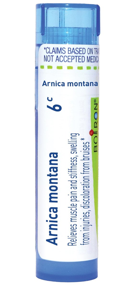 Boiron Arnica Montana 6C – Homöopathisches Arzneimittel gegen Muskelkater, Prellungen und Schwellungen (80 Kügelchen)