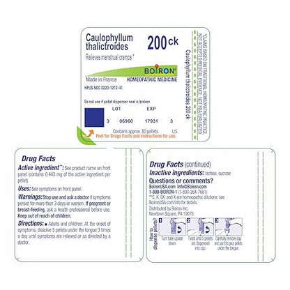 Boiron Caulophyllum Thalictroides 200CK Homöopathisches Mittel gegen Menstruationskrämpfe - 80 Kügelchen