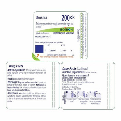 Boiron Drosera Rotundifolia 200CK Homöopathisches Arzneimittel gegen Husten – 80 Kügelchen