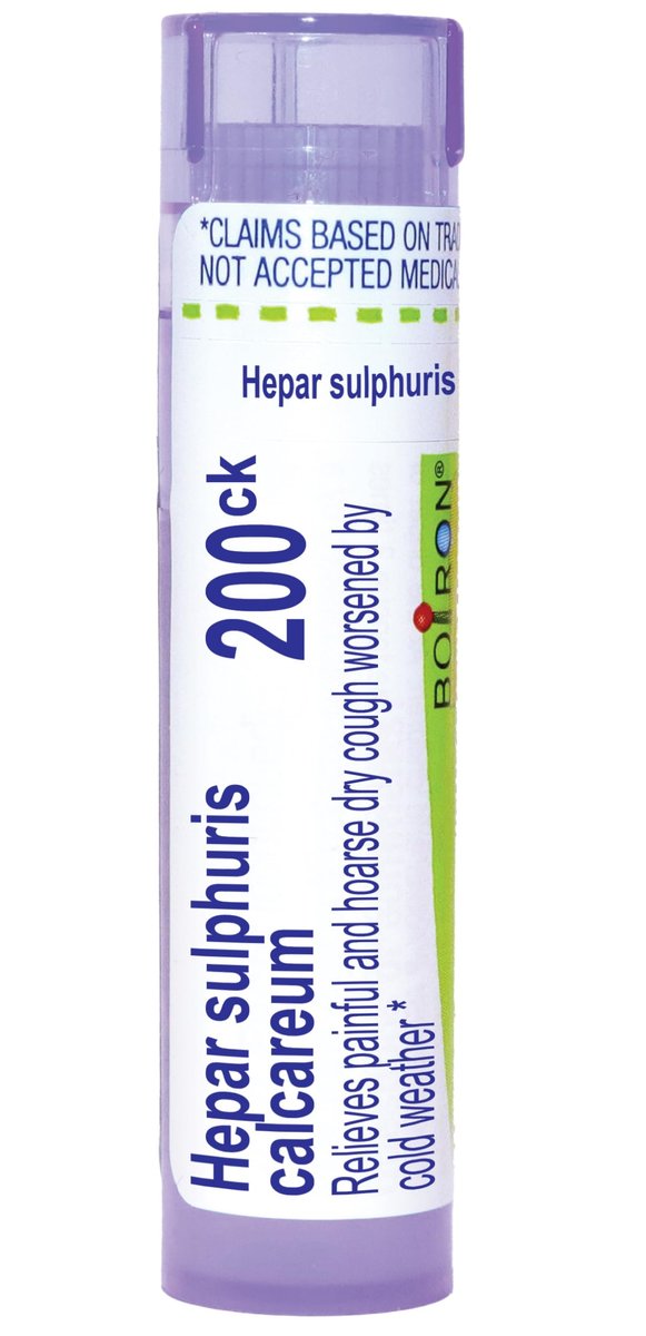 Boiron Hepar Sulphuris Calcareum 200Ck Homöopathisches Arzneimittel gegen Husten – 80 Kügelchen