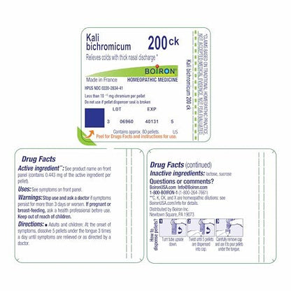 Boiron Kali Bichromicum 200Ck Homöopathisches Mittel bei Erkältungen - 80 Kügelchen