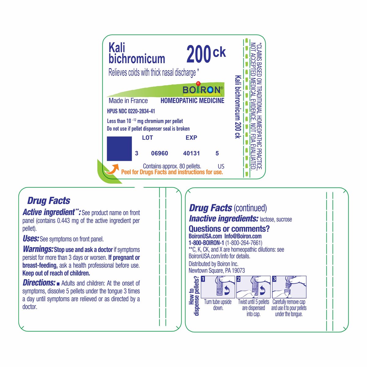 Boiron Kali Bichromicum 200Ck Homöopathisches Mittel bei Erkältungen - 80 Kügelchen