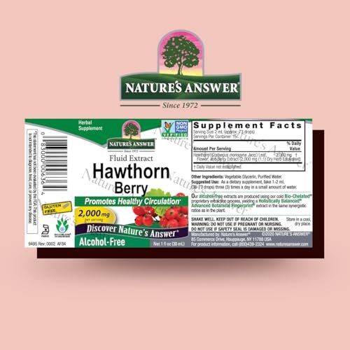 Nature's Answer Weißdornbeeren | Fördert gesunde Kreislauffunktion | Hilft, gesunde Cholesterinwerte zu erhalten | Glutenfrei, alkoholfrei, koscher zertifiziert & ohne Konservierungsstoffe 30 ml