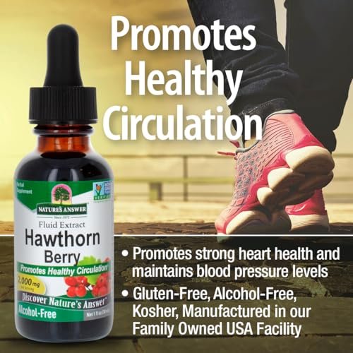Nature's Answer Weißdornbeeren | Fördert gesunde Kreislauffunktion | Hilft, gesunde Cholesterinwerte zu erhalten | Glutenfrei, alkoholfrei, koscher zertifiziert & ohne Konservierungsstoffe 30 ml
