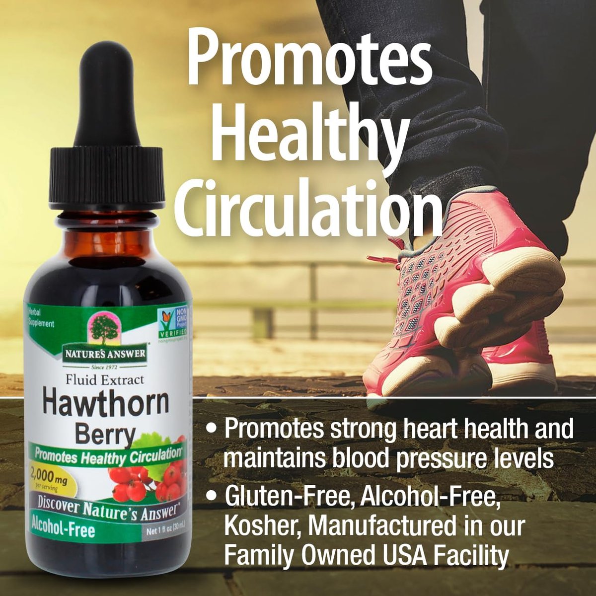 Nature's Answer Weißdornbeeren | Fördert gesunde Kreislauffunktion | Hilft, gesunde Cholesterinwerte zu erhalten | Glutenfrei, alkoholfrei, koscher zertifiziert & ohne Konservierungsstoffe 30 ml