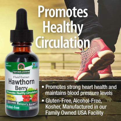 Nature's Answer Weißdornbeeren | Fördert gesunde Kreislauffunktion | Hilft, gesunde Cholesterinwerte zu erhalten | Glutenfrei, alkoholfrei, koscher zertifiziert & ohne Konservierungsstoffe 30 ml