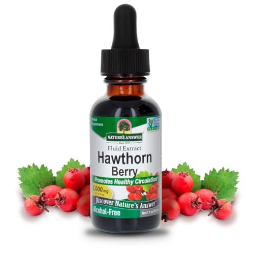Nature's Answer Weißdornbeeren | Fördert gesunde Kreislauffunktion | Hilft, gesunde Cholesterinwerte zu erhalten | Glutenfrei, alkoholfrei, koscher zertifiziert & ohne Konservierungsstoffe 30 ml