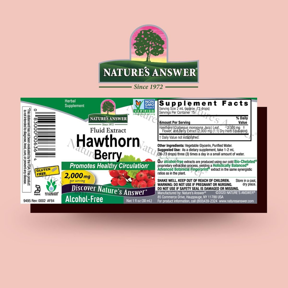 Nature's Answer Weißdornbeeren | Fördert gesunde Kreislauffunktion | Hilft, gesunde Cholesterinwerte zu erhalten | Glutenfrei, alkoholfrei, koscher zertifiziert & ohne Konservierungsstoffe 30 ml