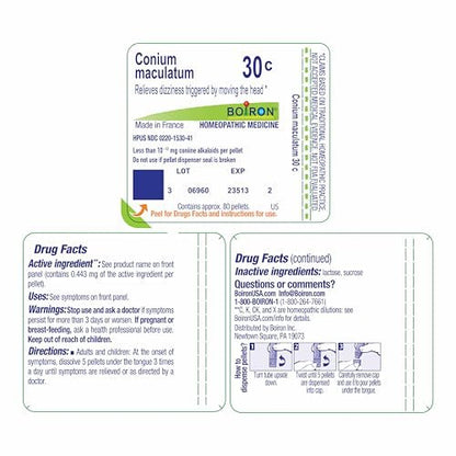Boiron Conium Maculatum 30C Globuli gegen Schwindel bei Kopfbewegungen - 80 Stück