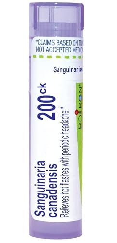 Boiron Sanguinaria Canadensis 200Ck – Homöopathisches Mittel gegen Hitzewallungen mit periodischen Kopfschmerzen, 80 Kügelchen