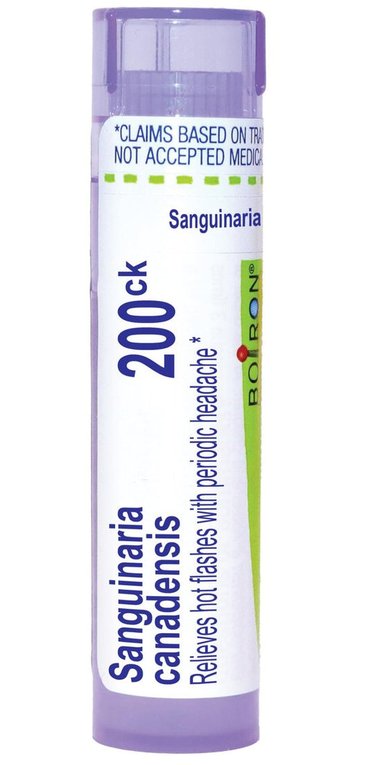 Boiron Sanguinaria Canadensis 200Ck – Homöopathisches Mittel gegen Hitzewallungen mit periodischen Kopfschmerzen, 80 Kügelchen