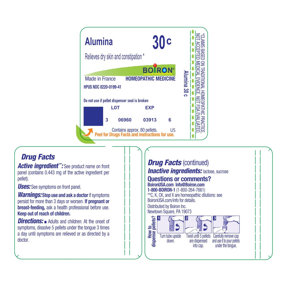 Boiron Alumina 30c – Einzelnes homöopathisches Mittel, 80 Kügelchen