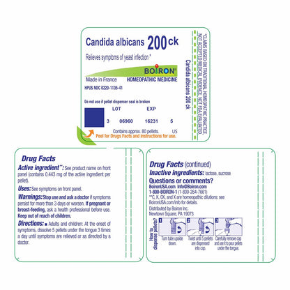 Boiron Candida Albicans 200Ck – Homöopathisches Mittel bei Symptomen von Pilzinfektionen, 80 Kügelchen
