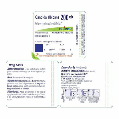 Boiron Candida Albicans 200Ck – Homöopathisches Mittel bei Symptomen von Pilzinfektionen, 80 Kügelchen
