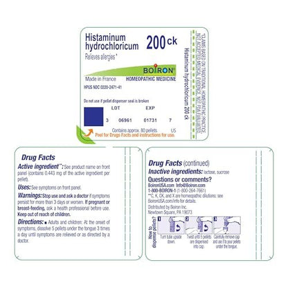 Boiron Histaminum Hydrochloricum Homöopathisches Arzneimittel gegen Allergien, 200ck, 80 Kügelchen