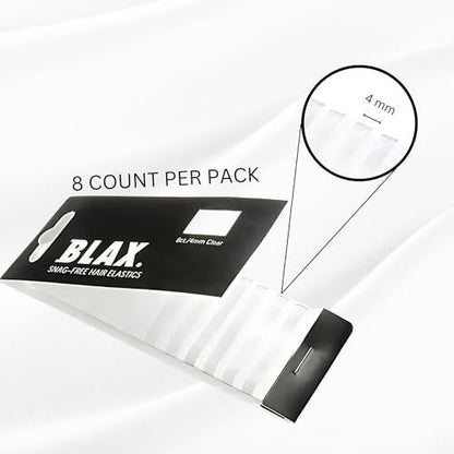 Klare Haargummis – Transparente, snag-freie Haarbänder ohne Haarbruch, 4 mm, 8 Stück