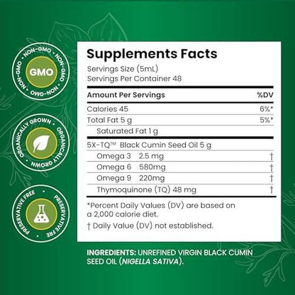 Amazing Herbs Premium Schwarzkümmelöl - Kaltgepresstes Nigella Sativa Öl für Verdauungsgesundheit, Immununterstützung, Gehirnfunktion, Gelenkbeweglichkeit, Glutenfrei, Nicht-GVO - 30 ml