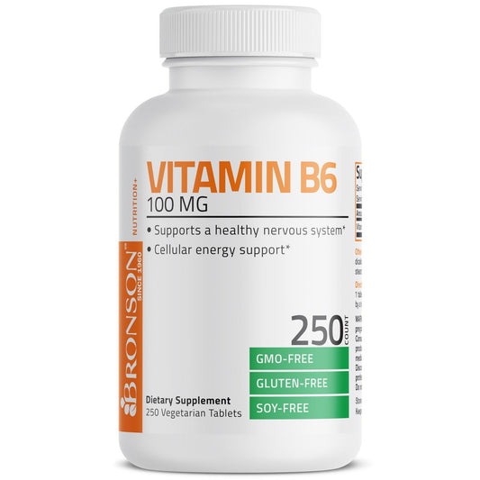 Bronson Vitamin B6 100 mg – Hochwertiges Vitamin B6 Supplement, 250 Tabletten
