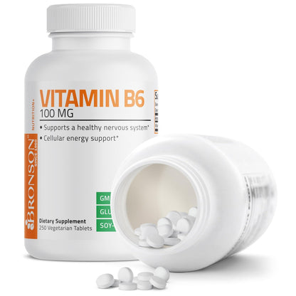 Bronson Vitamin B6 100 mg – Hochwertiges Vitamin B6 Supplement, 250 Tabletten