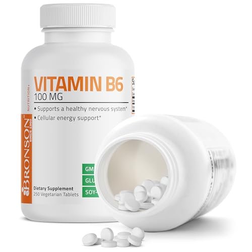Bronson Vitamin B6 100 mg – Hochwertiges Vitamin B6 Supplement, 250 Tabletten