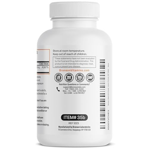 Bronson Vitamin B12 1000 mcg Depot-Tabletten – Premium, Non-GMO, unterstützt Nervensystem, Gehirnfunktion und Energieproduktion, 250 Stück