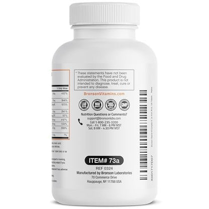 Bronson Super B Vitamin B Komplex mit langsamer Freisetzung – Alle B-Vitamine (B1, B2, B3, B6, B9 Folsäure, B12) – 100 Tabletten
