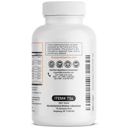 Bronson Super B Vitamin B Komplex mit langsamer Freisetzung – Alle B-Vitamine (B1, B2, B3, B6, B9 Folsäure, B12) – 100 Tabletten