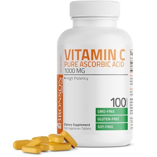 Bronson Vitamin C 1000 mg – Premium Nicht-GMO Ascorbinsäure Tabletten, 100 Tabletten