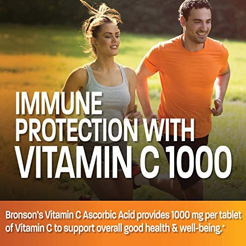 Bronson Vitamin C 1000 mg – Premium Nicht-GMO Ascorbinsäure Tabletten, 100 Tabletten