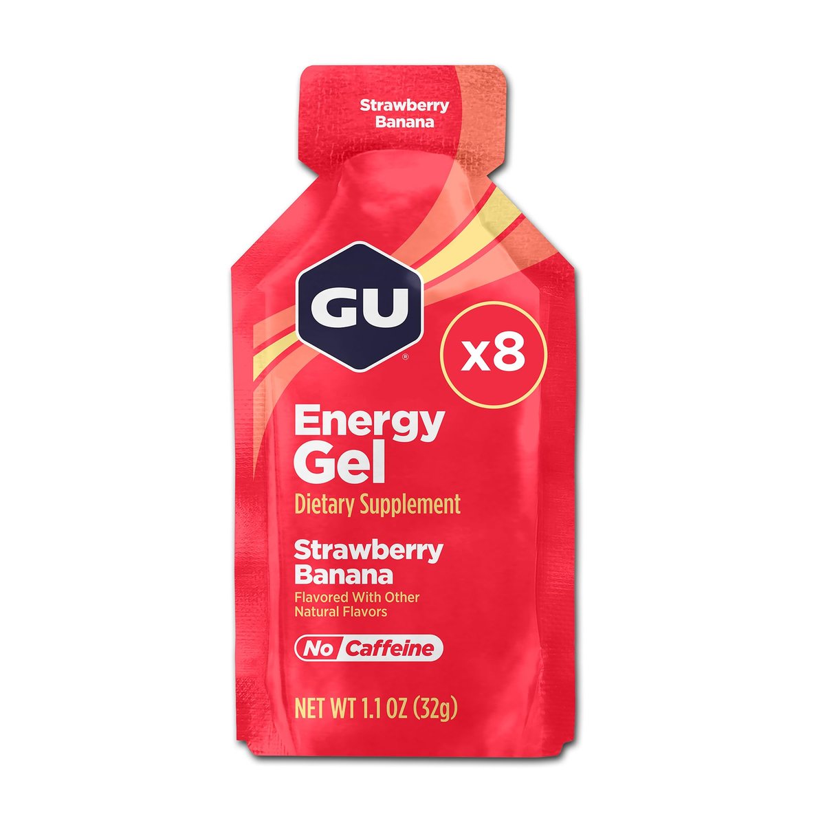 GU Energy Original Sports Nutrition Energie-Gel – Vegan & laktosefrei – Erdbeere-Banane – 8er-Pack
