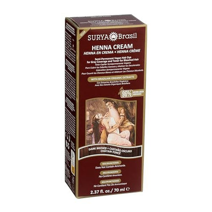 Surya Brasil Henna Dunkelbraune Creme - 67 g (2,37 Unzen) Natürliche Haarfarbe