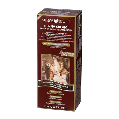 Surya Brasil Henna Dunkelbraune Creme - 67 g (2,37 Unzen) Natürliche Haarfarbe