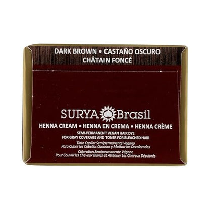 Surya Brasil Henna Dunkelbraune Creme - 67 g (2,37 Unzen) Natürliche Haarfarbe