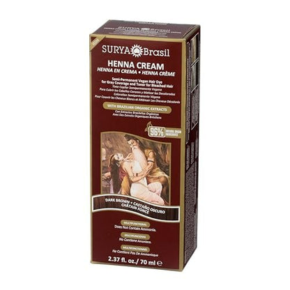 Surya Brasil Henna Dunkelbraune Creme - 67 g (2,37 Unzen) Natürliche Haarfarbe