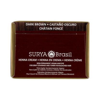 Surya Brasil Henna Dunkelbraune Creme - 67 g (2,37 Unzen) Natürliche Haarfarbe