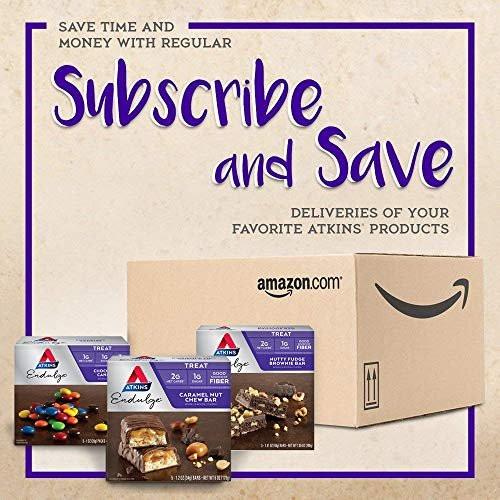 Atkins Endulge Karamell-Nuss-Riegel – Dessert-Liebling, 1 g Zucker, Ballaststoffquelle, 5er-Pack