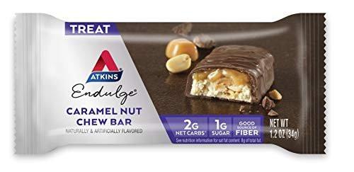 Atkins Endulge Karamell-Nuss-Riegel – Dessert-Liebling, 1 g Zucker, Ballaststoffquelle, 5er-Pack