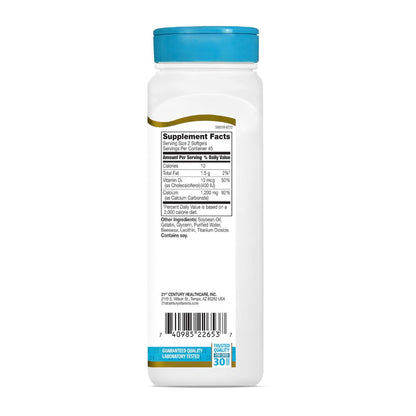 21st Century Calcium Plus D3 Flüssigfüll-Softgel, 1200 mg, 90 Stück