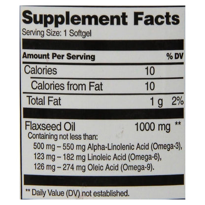 21st Century Leinöl 1000 mg Weichkapseln (120 Stück) – Triple Omega 3-6-9 Fettsäuren für Herzgesundheit, glutenfrei & nicht gentechnisch verändert, ohne künstliche Aromen oder Farbstoffe