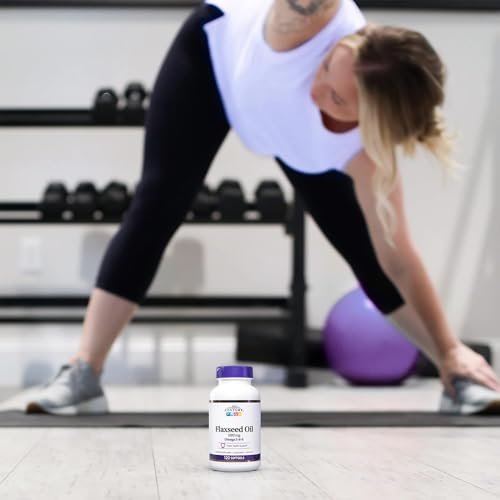 21st Century Leinöl 1000 mg Weichkapseln (120 Stück) – Triple Omega 3-6-9 Fettsäuren für Herzgesundheit, glutenfrei & nicht gentechnisch verändert, ohne künstliche Aromen oder Farbstoffe