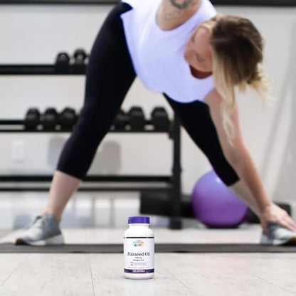 21st Century Leinöl 1000 mg Weichkapseln (120 Stück) – Triple Omega 3-6-9 Fettsäuren für Herzgesundheit, glutenfrei & nicht gentechnisch verändert, ohne künstliche Aromen oder Farbstoffe